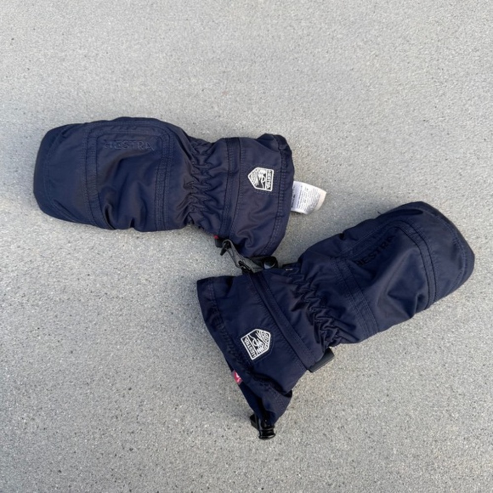 Hestra Gauntlet Mittens Navy Blue Black Size 6‎ Ski Snowboard